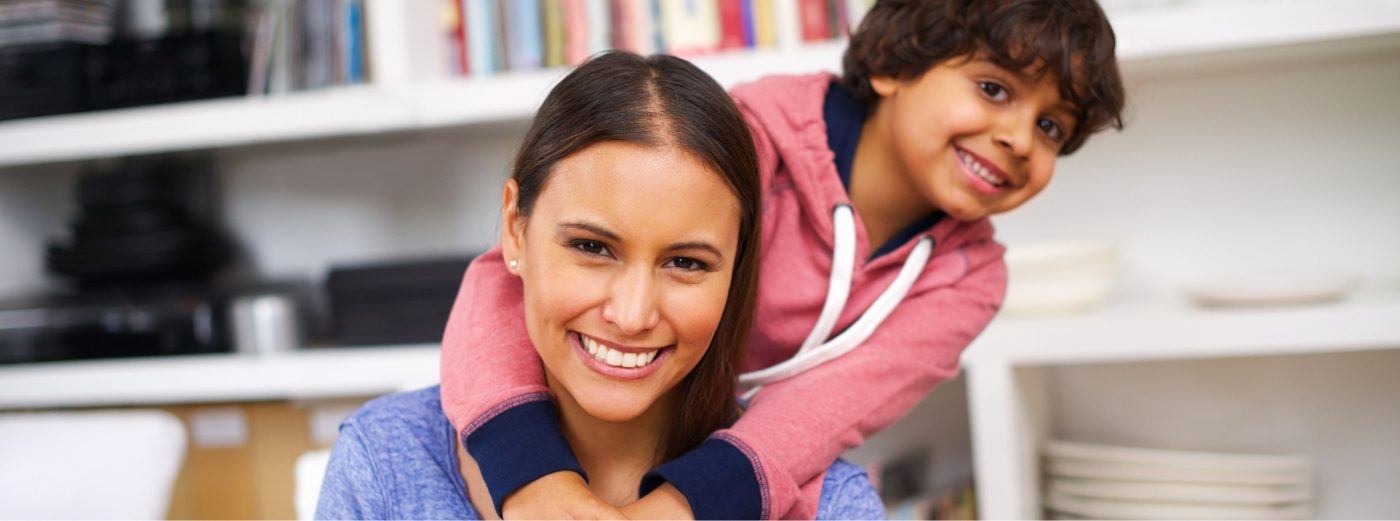 smiling family in Alpharetta